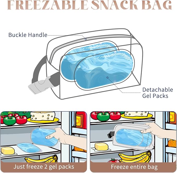 Freezable Lunch Bag, Freezable Snack Bag, Mini Cooler Bag - Image 2