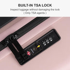 LEVEL8 Pink Suitcase with Spinner Wheels, Carry on Luggage Airline Approved - Image 7