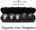 5 slots Hard men's watch travel case, Portable zipper storage organizer box - Image 2