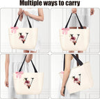 Vavabox Tote Bag, A-Z Initial Monogrammed Waterproof Tote Bag, Bridesmaid Gifts - Image 4