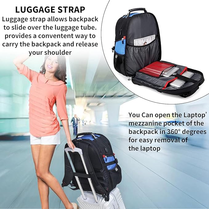 SHRRADOO Extra Large 50L Travel Laptop Backpack - Image 4