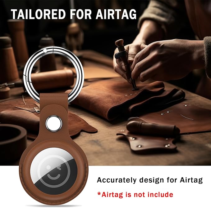 RFUNGUANGO 4-Piece Airtag Leather Case - Image 3