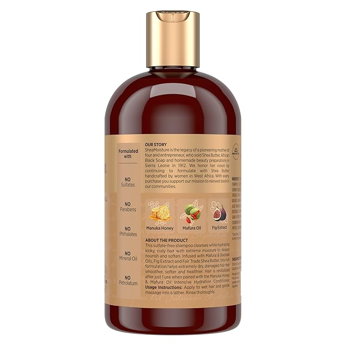 Shea Moisture Intensive Hydration Shampoo Manuka Honey and Mafura Oil - Image 2