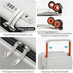 mixi Checked Luggage Wide Handle Luxury Design Rolling Travel Suitcase PC - Image 4