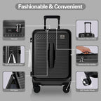 20 Inch Luggage with Spinner Wheels, Expandable Front Opening Suitcase 100% PC - Image 5
