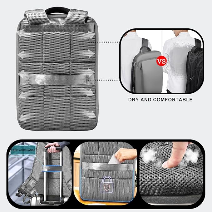 ZINMARK Slim Expandable 15 15.6 16 Inch Laptop Backpack Anti Theft Travel - Image 3