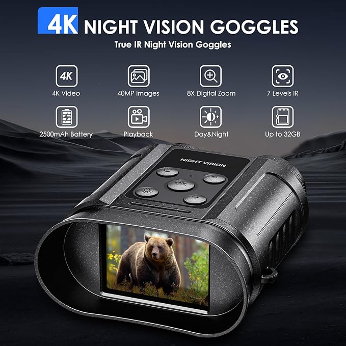 Night Vision Goggles, Compact Night Vision Binoculars, 32GB Card Included - Image 2