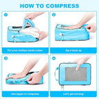 7 Set Compression Packing Cubes Packing Organizer - Image 7