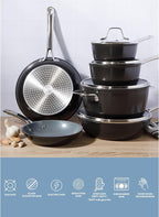 Sur La Table Kitchen Essentials Cool Commune Hard Anodized 10 Piece PFA Free - Image 4