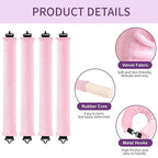 Heatless Curls Overnight Hair Curlers - 4 Pcs No-Heat Curling Rod to Sleep In,Velvet Hair Rollers with Satin Wrap