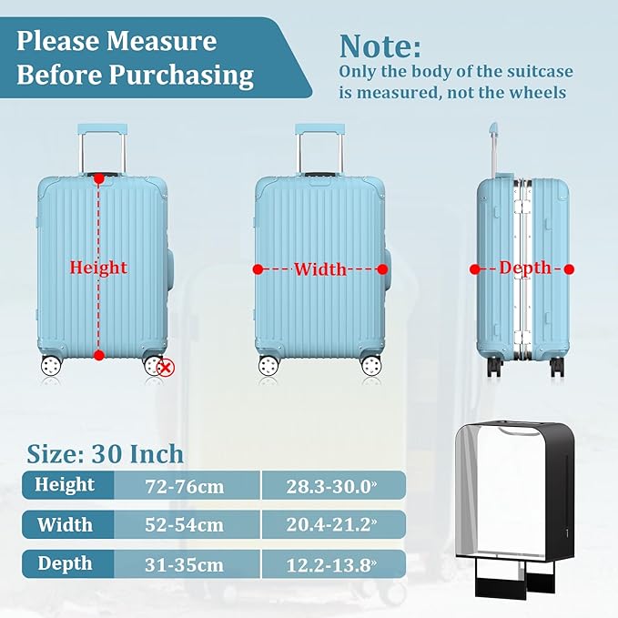 Upgraded Clear TPU Luggage Cover Protector - Image 2