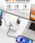 PD45W USB C Travel Power Strip, Cruise Power Strip - Image 3
