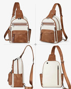 FADEON Large Sling Bag for Women, Leather Crossbody Purse Designer Anti Theft - Image 7