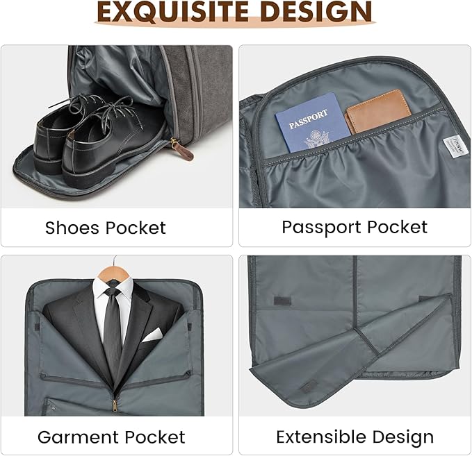 S-ZONE Garment Bags for Travel Convertible Garment Duffle Bags for Travel Suit - Image 6