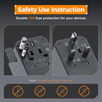 TESSAN Universal Travel Adapter, GaN 65W International Power Adapter - Image 6
