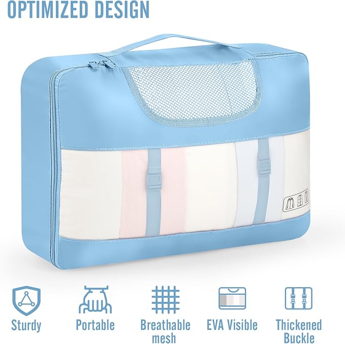 Veken 10 Set Packing Cubes for Travel Essential, Suitcase Organizer Bags in 4 - Image 4