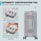 AnyZip Carry On Luggage PC+ABS Aluminum Frame Zipperless Luggage Hard Shell - Image 5