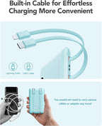 Mini Portable Charger with Built-in Cables 22.5W Fast Charging Power Bank USB-C - Image 4