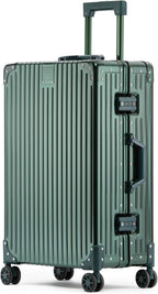 Metal All Aluminum Carry-on Luggage TSA Customs Lock Zipperless Silent Rotary by XZSP+AISU
