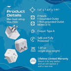 Japan, Philippines Travel Adapter Plug by Ceptics - Image 4