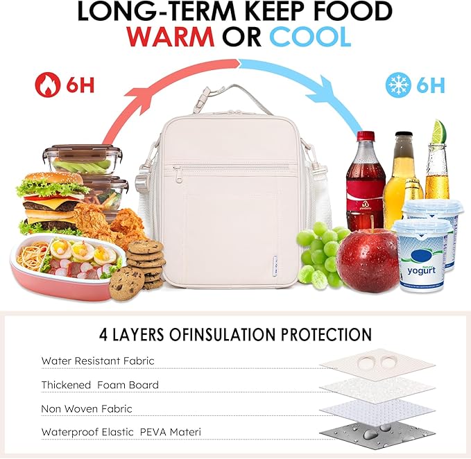 NOL Nylon Waterproof Kids Lunch Bag, Insulated Lunch Bag, Lunch box Cooler - Image 4