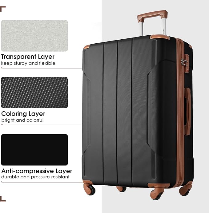 Merax Luggage Set 3 Piece Expandable Lightweight Spinner Suitcase - Image 3