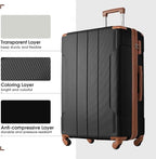 Merax Luggage Set 3 Piece Expandable Lightweight Spinner Suitcase - Image 3