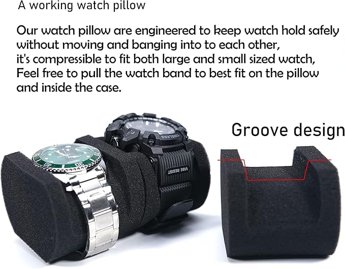 Hard Watch Travel Case, 5 slot Watch Roll Case Storage and Organizer - Image 6