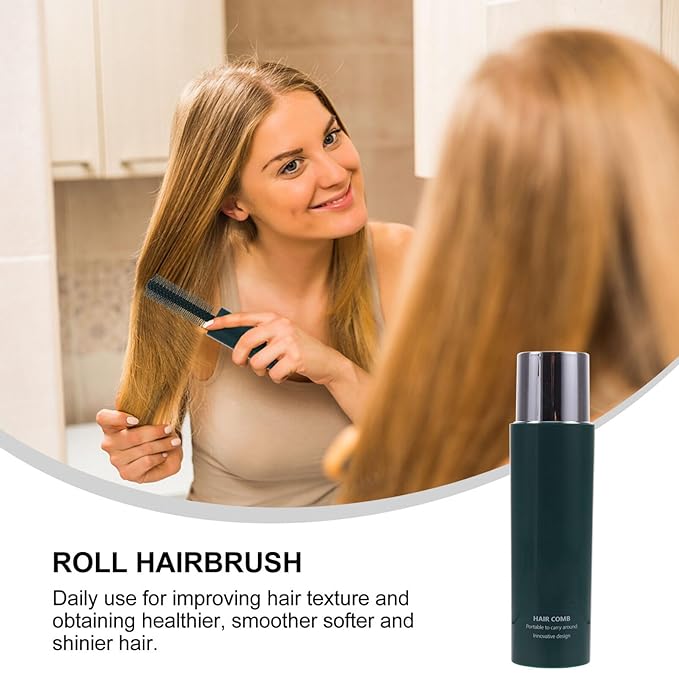 Luxshiny Round Brush for Blow Drying Curly Hair, Bangs, Thin Short Hair, Ergonomic Handle Material, Portable Travel Brush for Women