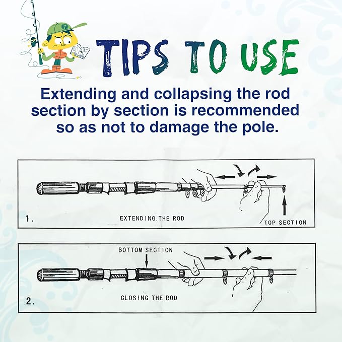 Kids Fishing Pole, Portable Telescopic Kids Fishing Poles - Image 7
