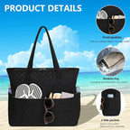 LEDAOU Large Beach Tote Bag Women Waterproof Sandproof Zipper Beach Tote Bag - Image 9