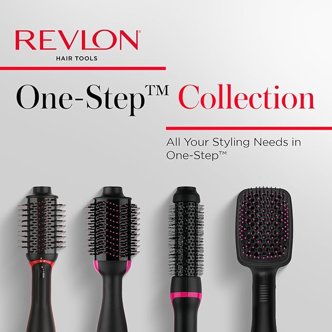 REVLON One Step Volumizer PLUS, Blow Dryer Brush for Fast Salon-Style Blowouts, Revlon Blow Dry Brush with Hair Dryer function, Plus Travel Friendly (Black)