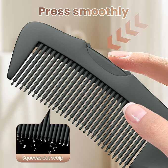 Dandruff Comb Green Upgraded Fine Tooth Scalp Detox Comb Lice for Women, Men & Kids Scalp Detoxing, Sweep & Massage Hair Brush Tool with Elegant Box for Hair Care
