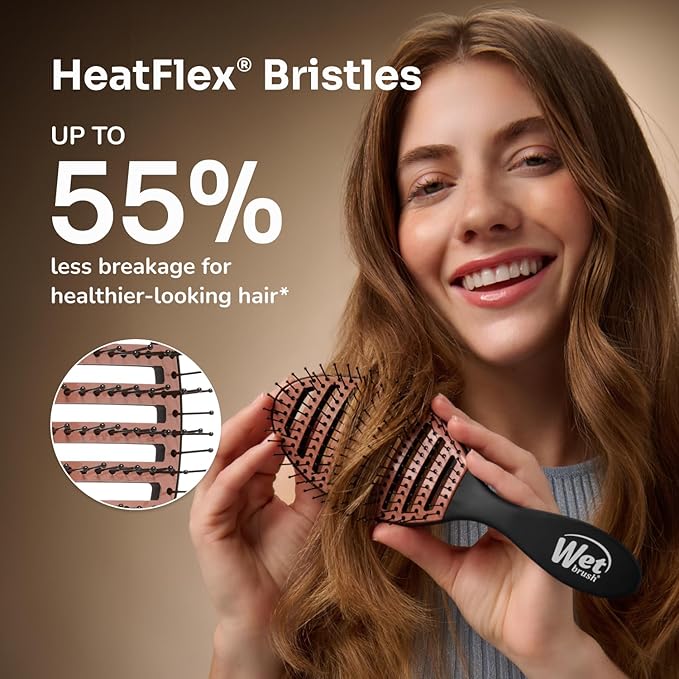 Wet Brush Ceramic Speed Dry Hair Brush, Black - Vented Design & Soft HeatFlex Bristles for Blow-Dry Safe Styling - Ergonomic Handle for Pain-Free Detangling - Hair Accessories for All Hair Types