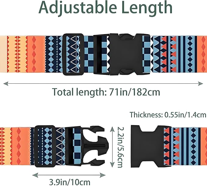 Bohemia Luggage Straps for Suitcases, Adjustable Luggage Travel Belts to Keep - Image 2