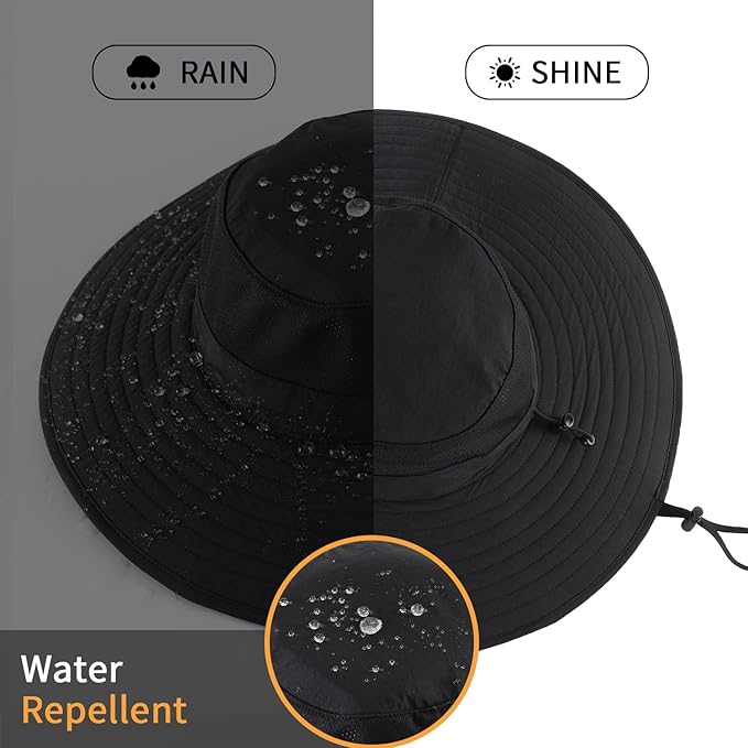 Home Prefer UPF50+ Mens Sun Hat Wide Brim Fishing Hat Foldable Large Brim UV - Image 6