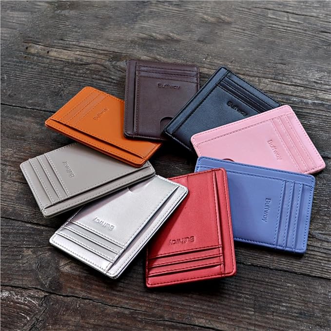 Buffway Slim Minimalist Front Pocket RFID Blocking Leather Wallets - Image 7