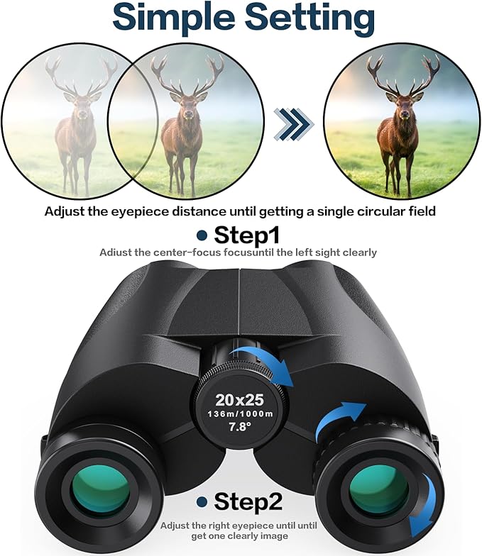 20x25 Compact Binoculars for Adults and Kids, High Power Adults Binoculars - Image 5