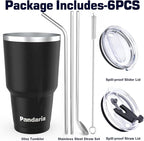 30 oz Travel Coffee Tumbler Cup, Double Wall Stainless Steel Reusable Spill - Image 2