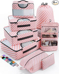 Veken 8 Set Packing Cubes for Travel Essentials, Suitcase Organizer Bags in 4 by Veken