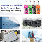SURE LOCK TSA Approved 4-Digit Resettable Combination Luggage Locks - Image 5