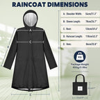 ANYOO Waterproof Rain Poncho Lightweight Reusable Hiking Hooded Coat Jacket - Image 2