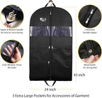 Garment Bags for Travel, 2 Pack 43" Hanging Garment Bags for Men, Double Sides - Image 5