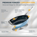 Nuwave 3-Piece 8”, 12” Forged Lightweight Frying Pan Set, G10 Healthy Duralon - Image 6