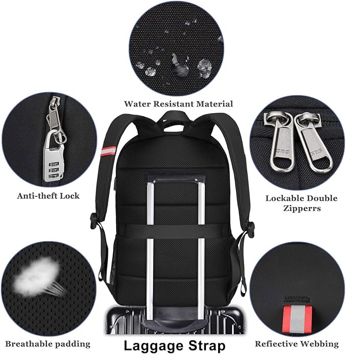 Laptop Backpack for Men, Large Anti-Theft Business Travel Backpack - Image 5