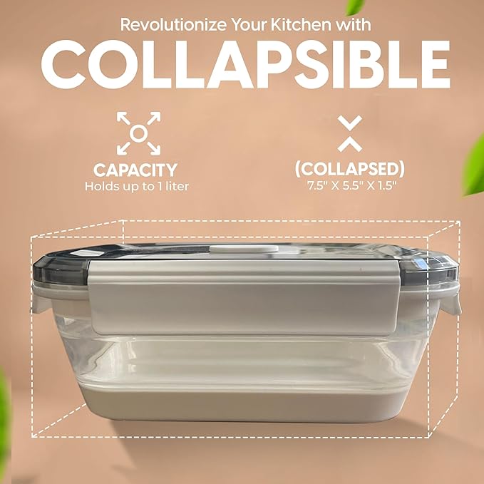 A MILLI Collapsible Lunch Box- Foldable Silicone Food Containers, Tupper ware - Image 2