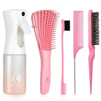 BRUSHZOO Hair Brush Set, Hair Brushes for Women Men kid Wet Dry All Hair Detangling Parting Styling