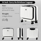 16 Inch Carry On Luggage with 2 Compartments - Image 8