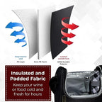 Truvelli Black Insulated Wine Tote Bag: Portable 2 Bottle Cheese Waterproof - Image 6