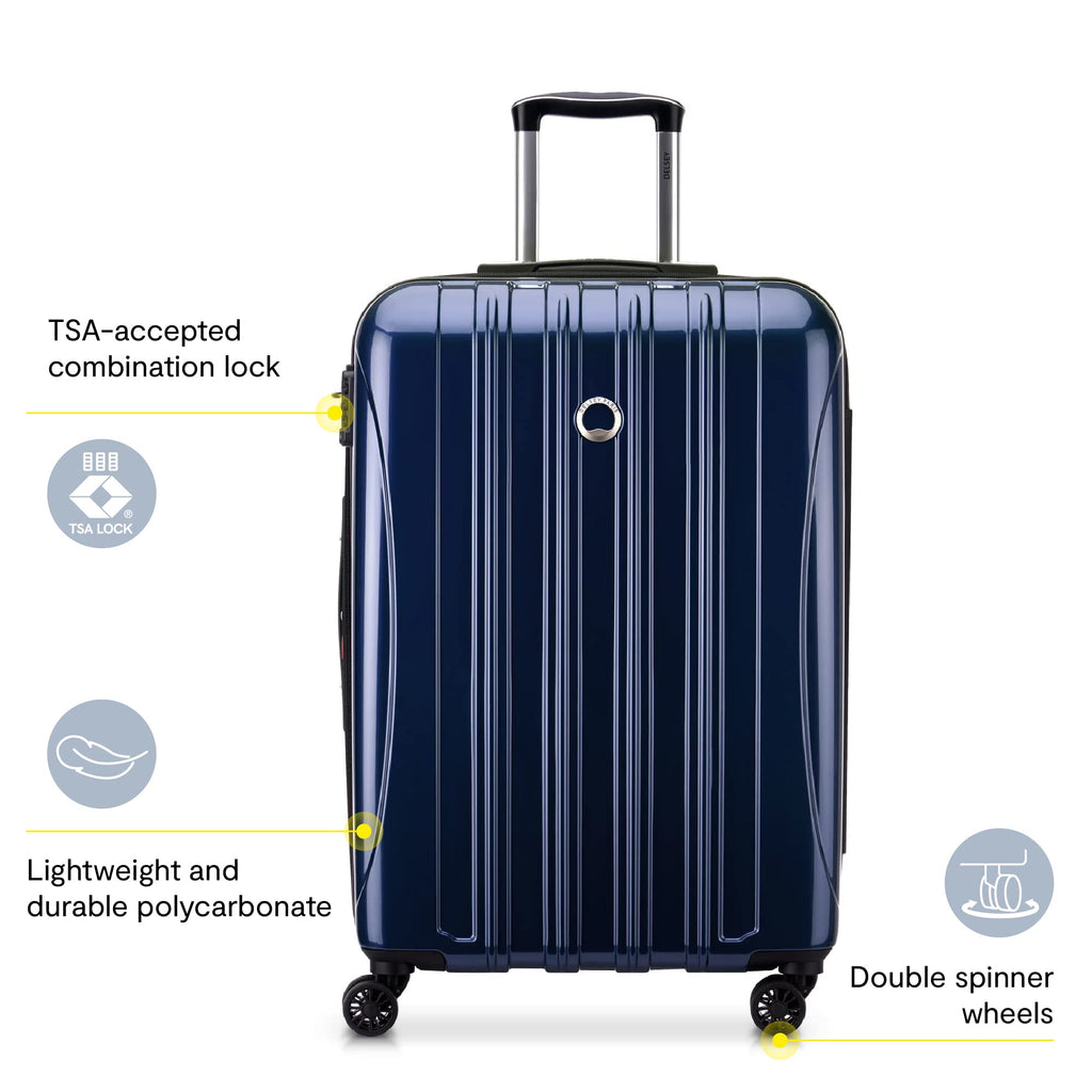 Helium Aero Hardside Expandable Luggage with Spinner Wheels (Blue Cobalt / Checked-Medium 24 Inch)